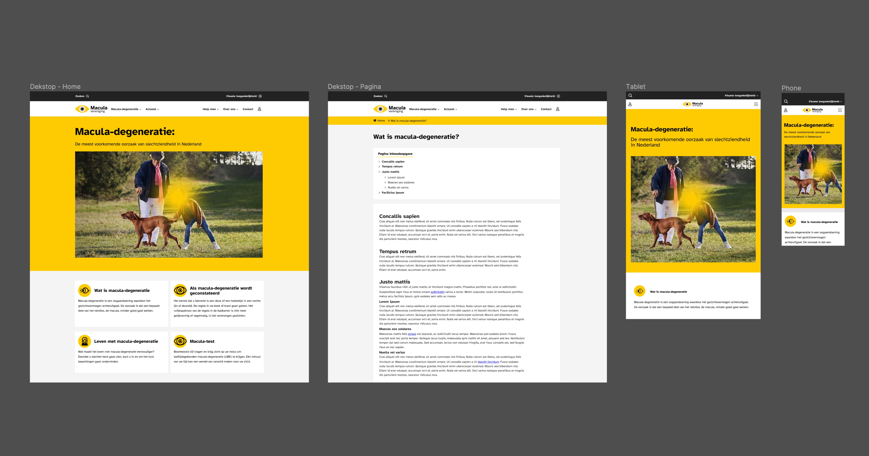 maculavereniging website ontwerp in figma